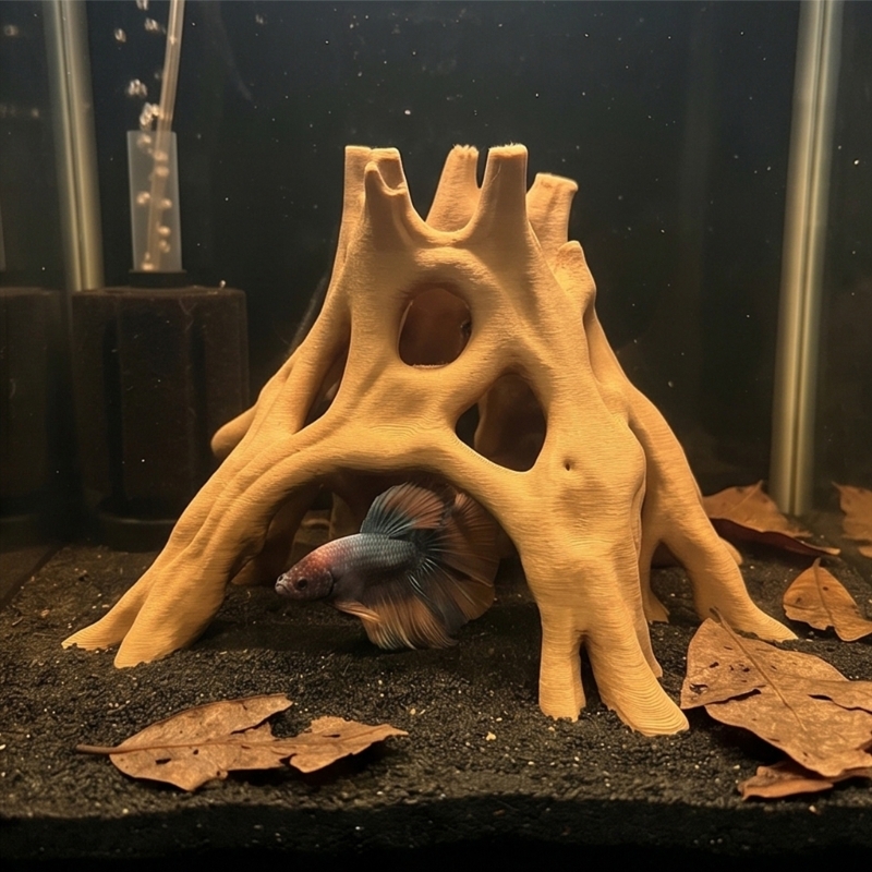 Aquarium Planted Soil - Grotte à racines naturelles, cachette poisson,