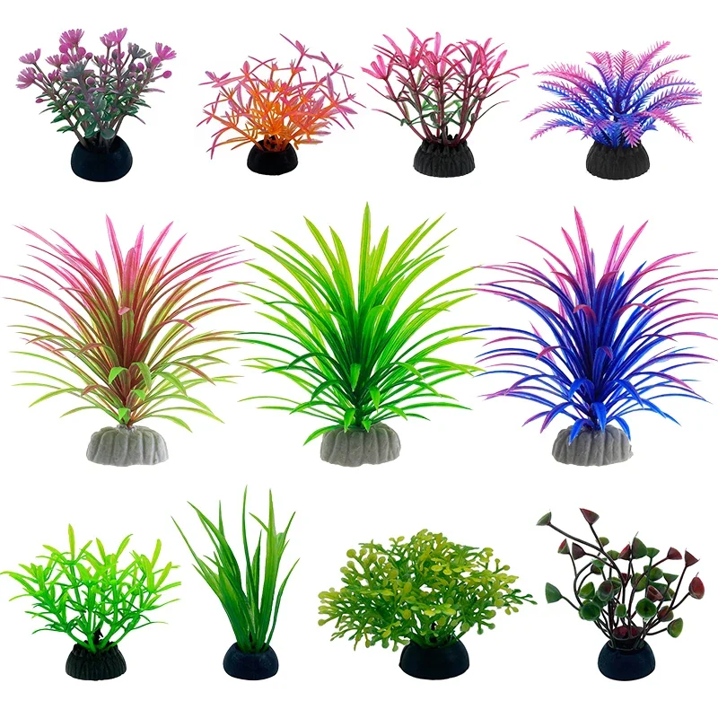 Aquarium Plant Design - Simulation décorative d'aquarium en PVC, feuilles